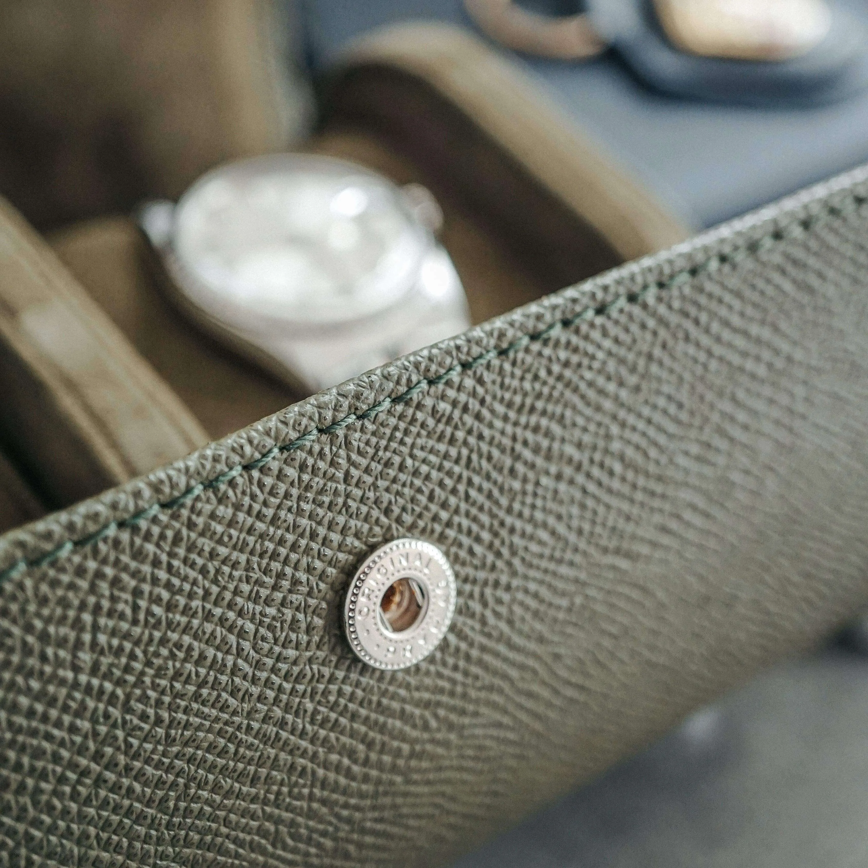 Uhrenrolle aus Leder für 3 Uhren [Khaki]