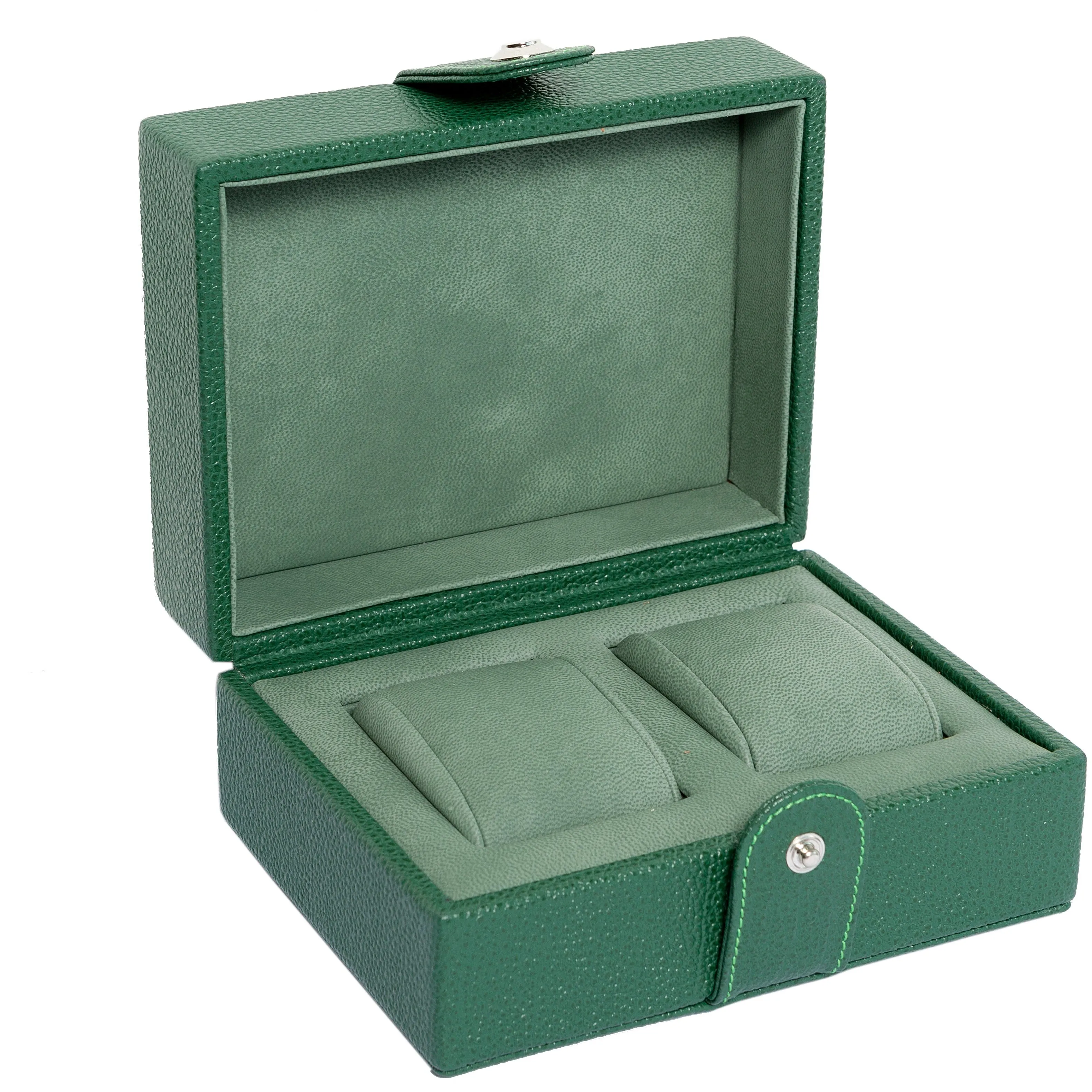 Underwood (London) - 2-Unit Watch Storage Case in Green Leather