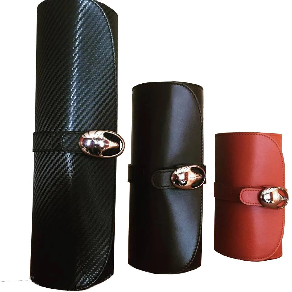 Underwood (London) - Large Watch Storage Roll in Black Leather