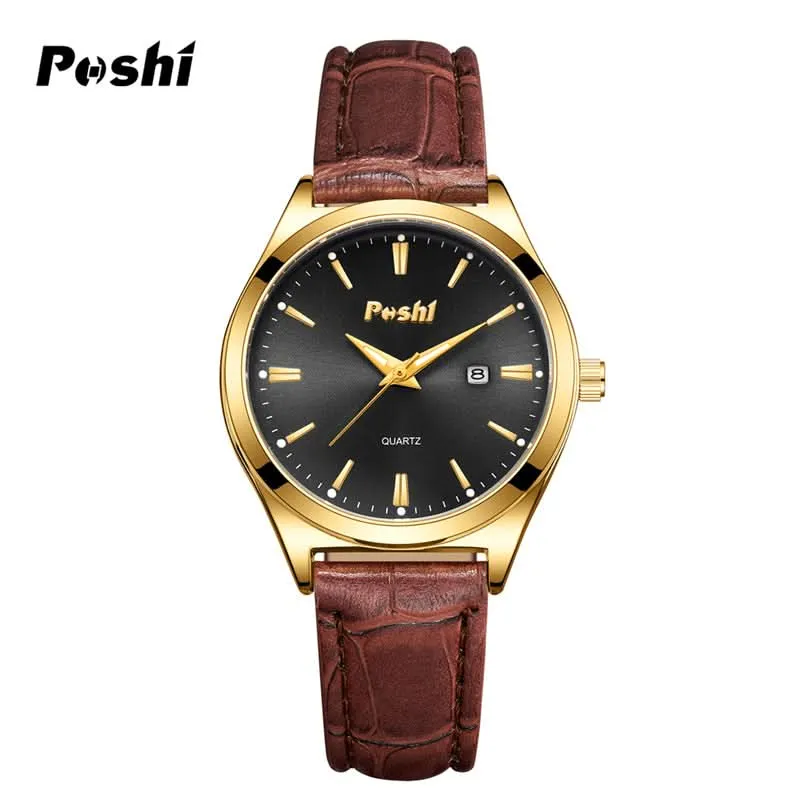 Unisex Fashion Dual Calendar Quartz Watches – Luminous Dial, Leather Strap