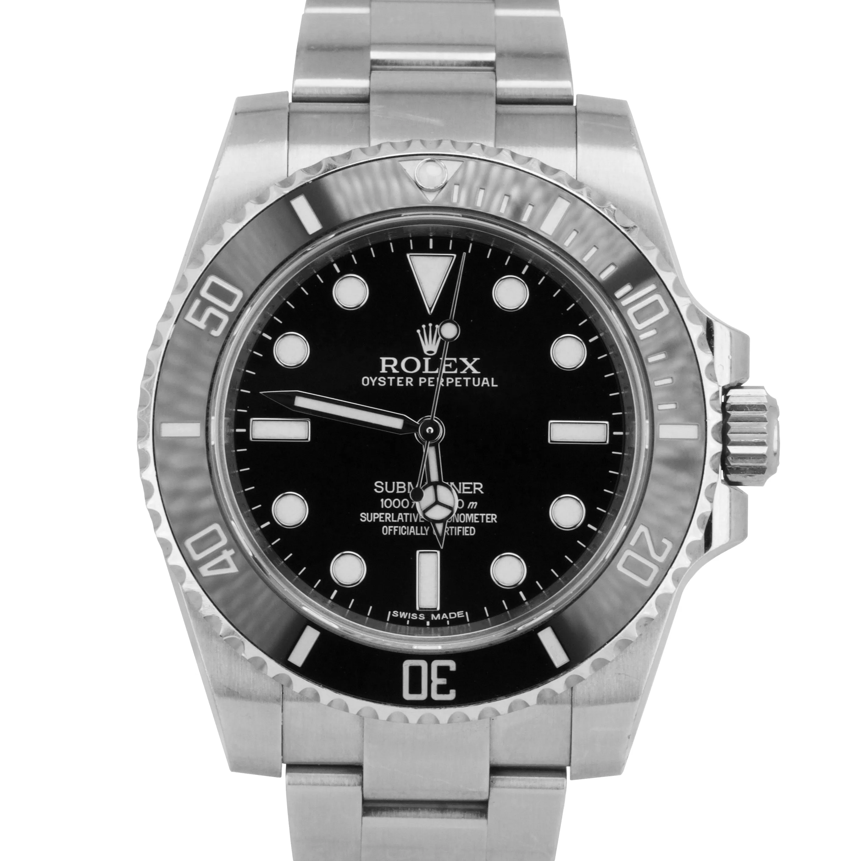 UNPOLISHED 2014 Rolex Submariner No-Date Steel Dive Ceramic 40mm Watch 114060