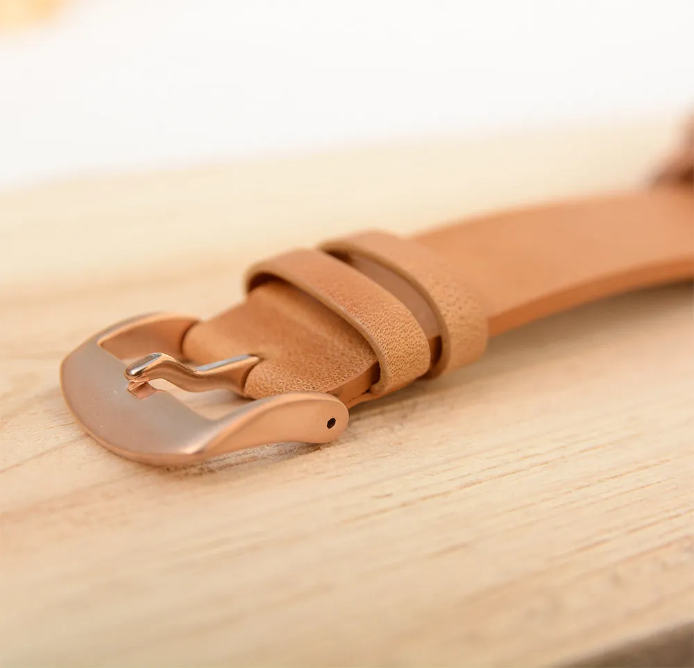 UXD Handmade Compass Natural Wood Watch For Men With Leather Strap