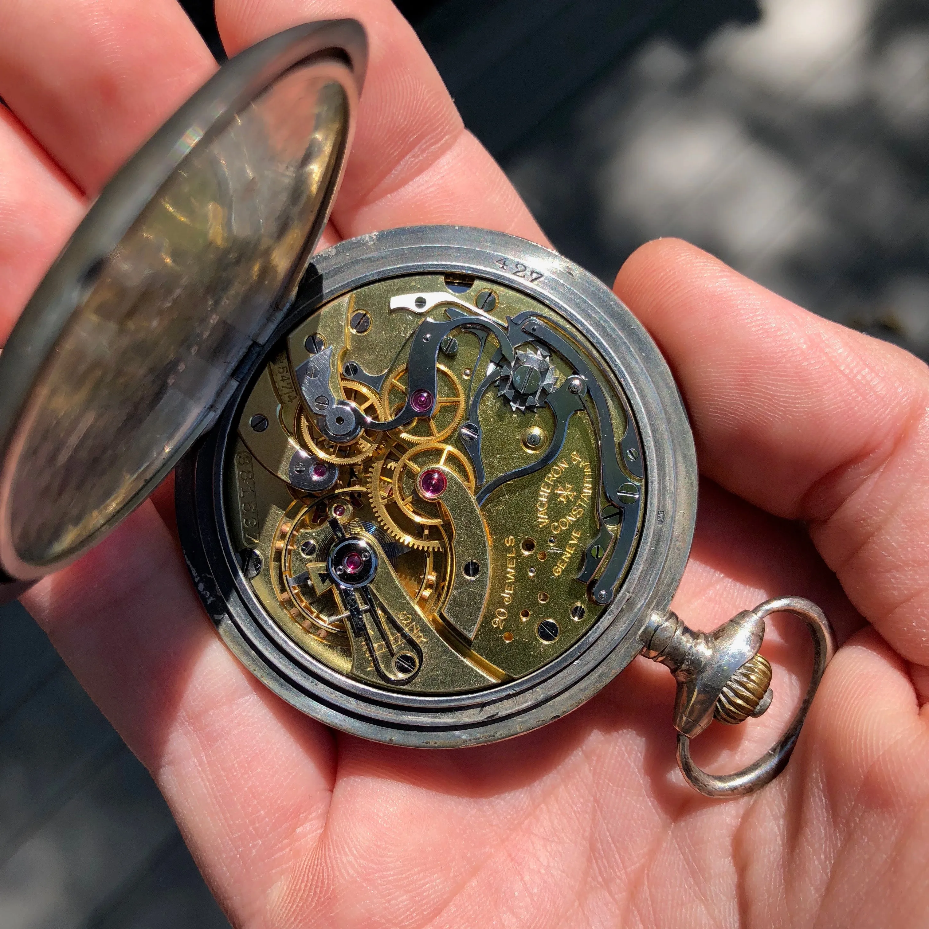 Vacheron & Constantin Military Chronograph WWI Army Corps of Engineers Silver Pocket Watch