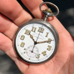 Vacheron & Constantin Military Chronograph WWI Army Corps of Engineers Silver Pocket Watch