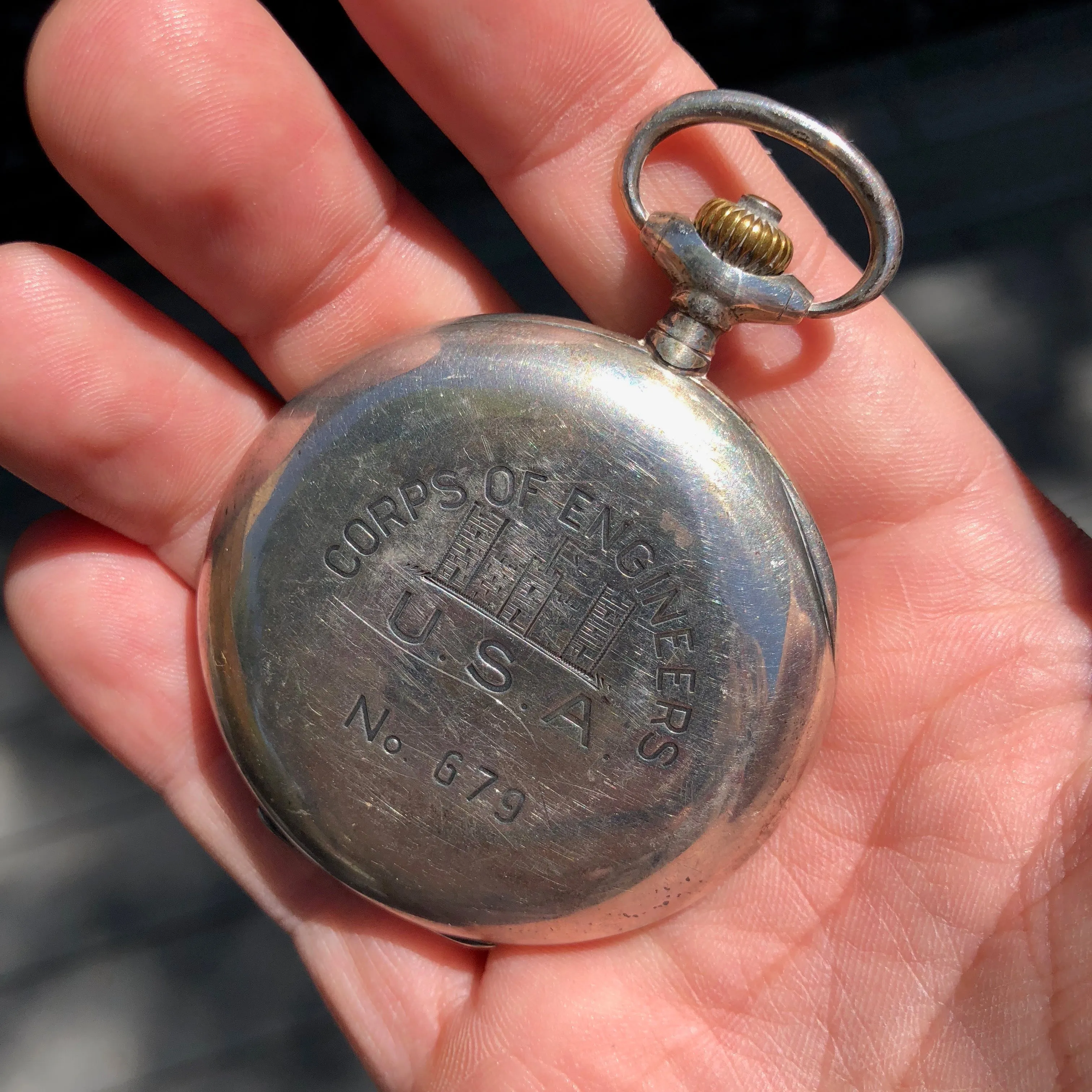 Vacheron & Constantin Military Chronograph WWI Army Corps of Engineers Silver Pocket Watch