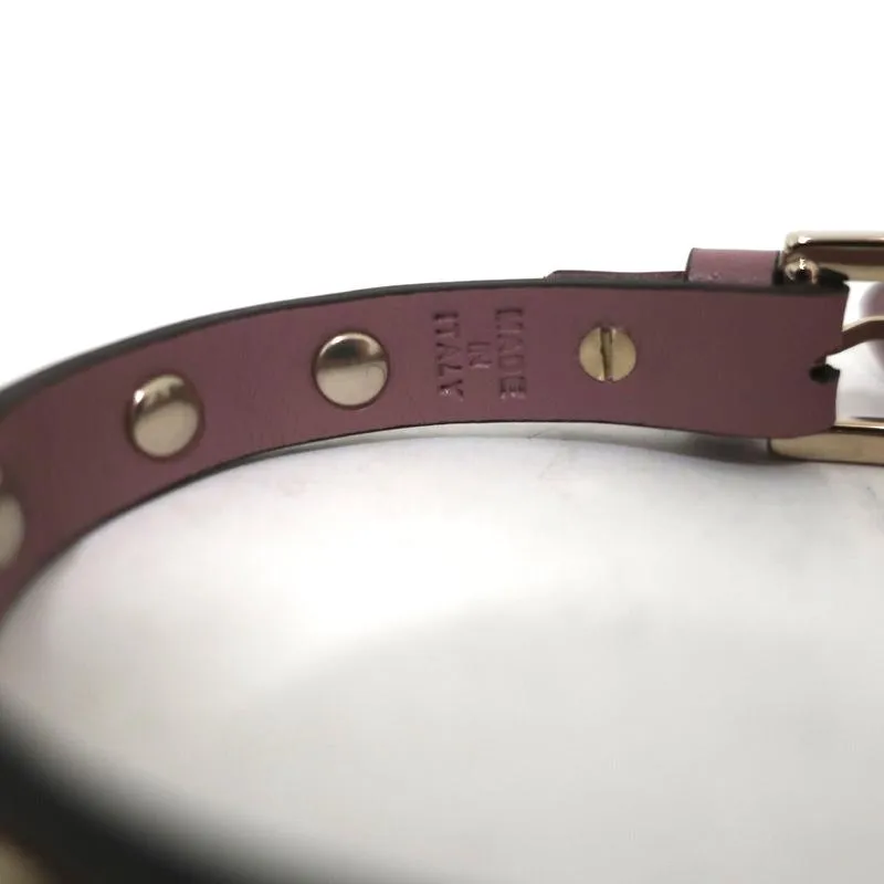Valentino Rockstud Bracelet Poudre Pink Leather NEW