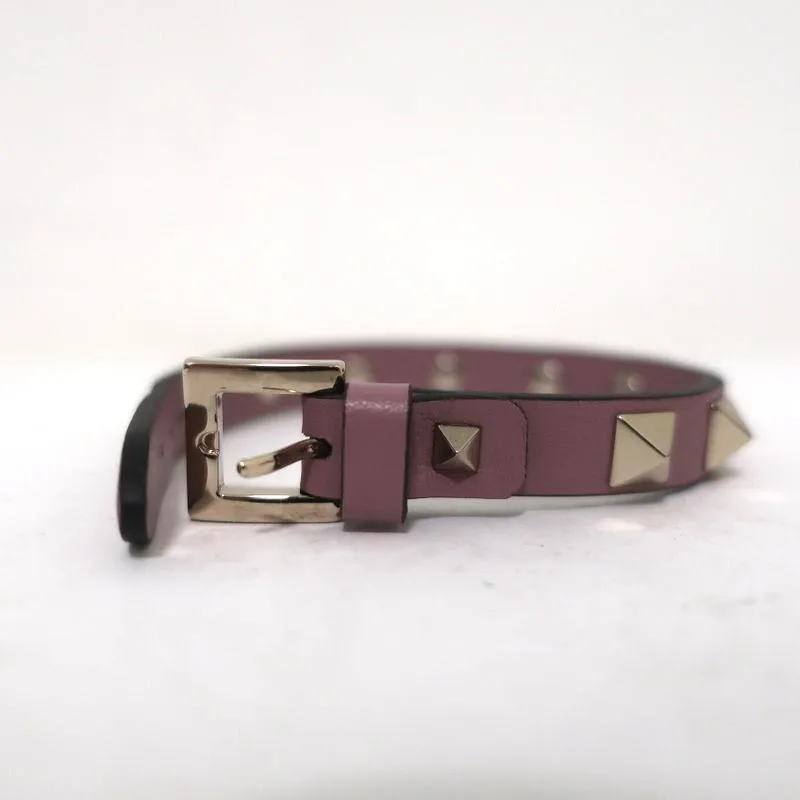 Valentino Rockstud Bracelet Poudre Pink Leather NEW