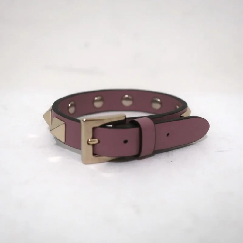 Valentino Rockstud Bracelet Poudre Pink Leather NEW