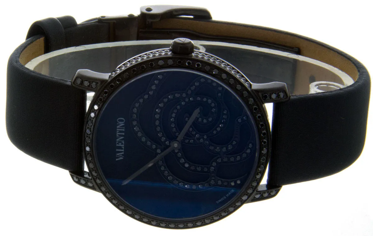 Valentino Rose Black Diamond Watch
