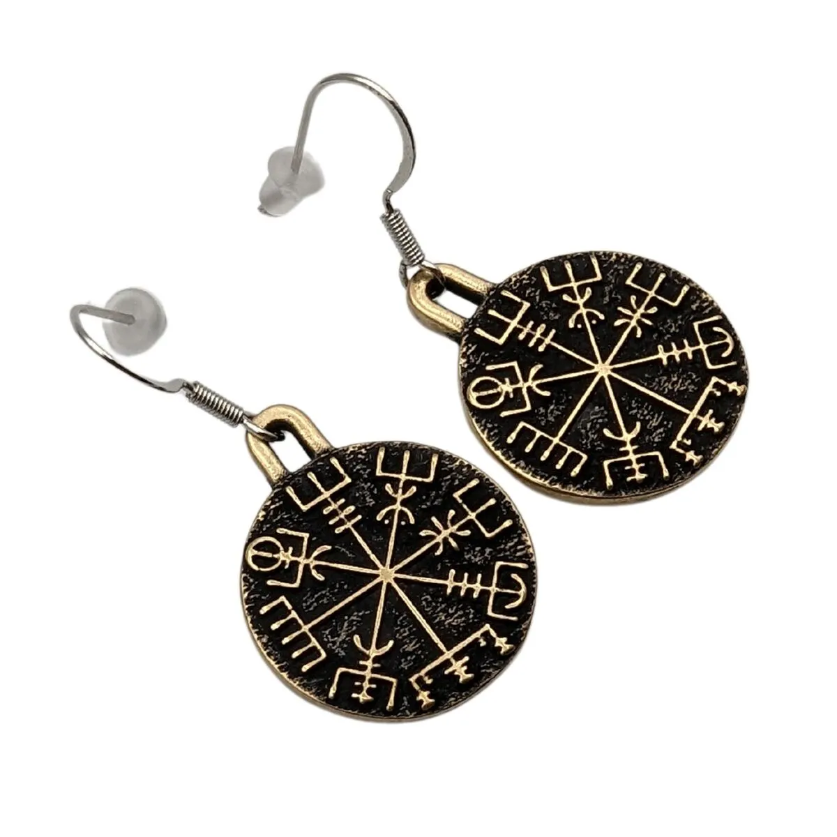 Vegvisir bronze earrings