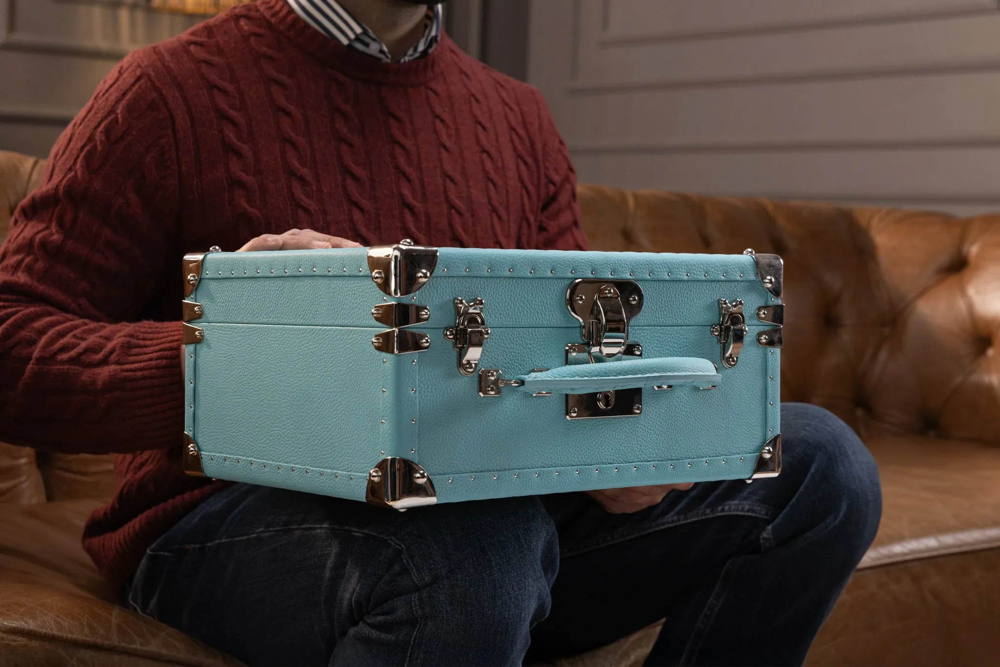 Watch Trunk - Togo Tiffany Blue for 25 Watches and 2 Pockets