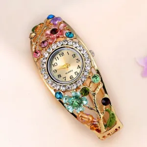 Women's Flower And Branch Glass Watch