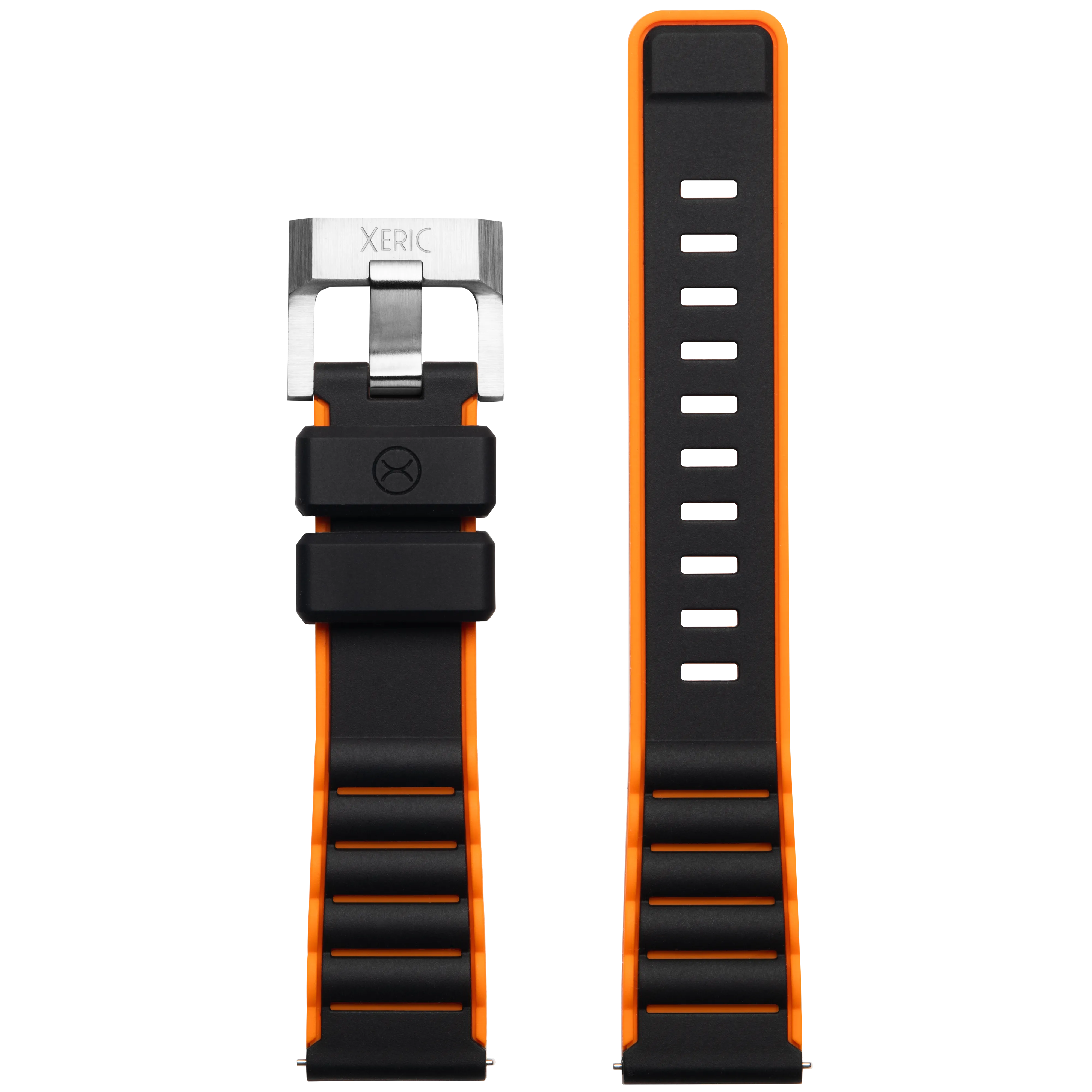 Xeric 20mm Black Orange Silicone Strap
