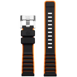 Xeric 20mm Black Orange Silicone Strap