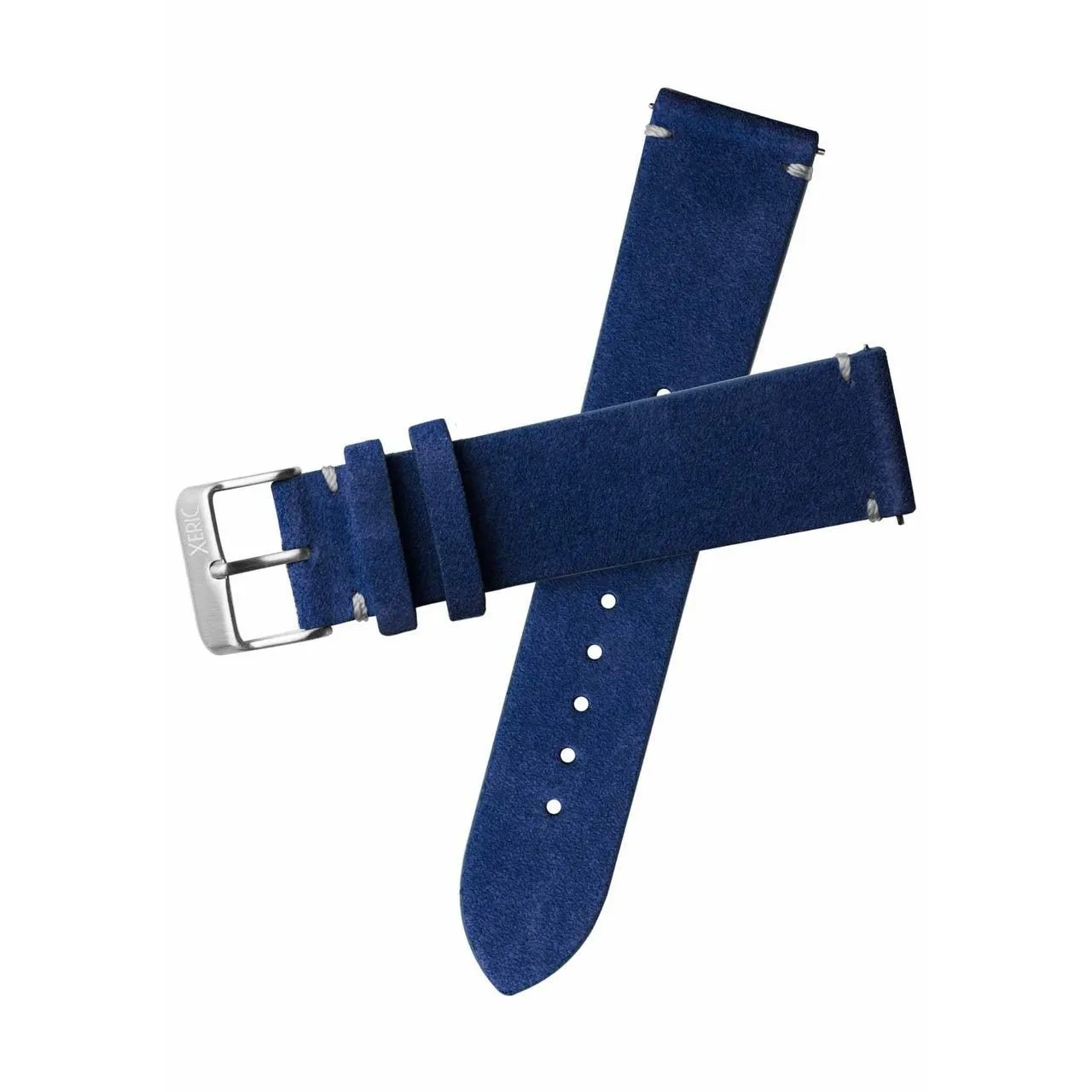 Xeric 20mm Italian Suede Blue Strap Silver Buckle