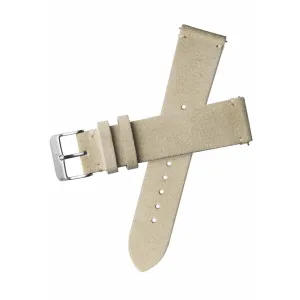 Xeric 22mm Italian Suede Wheat Strap Silver Buckle