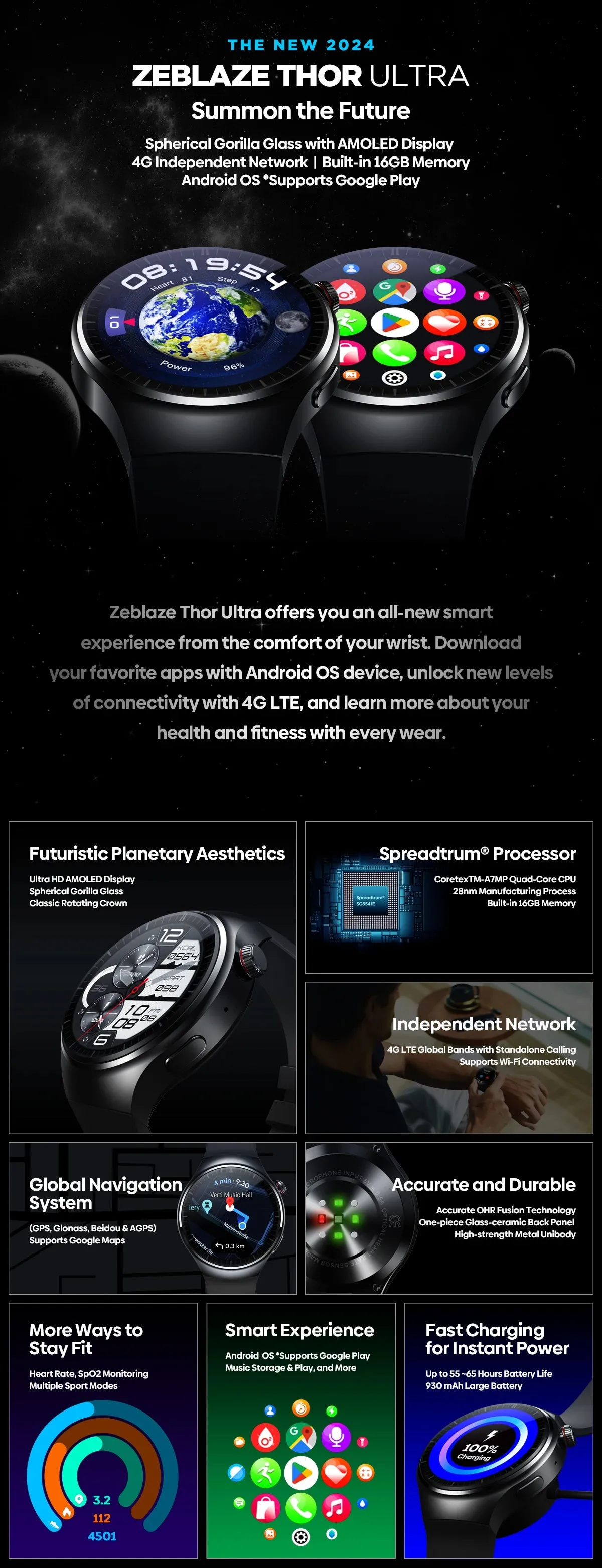 ZEBLAZE Thor Ultra 1.43" AMOLED Smart Watch