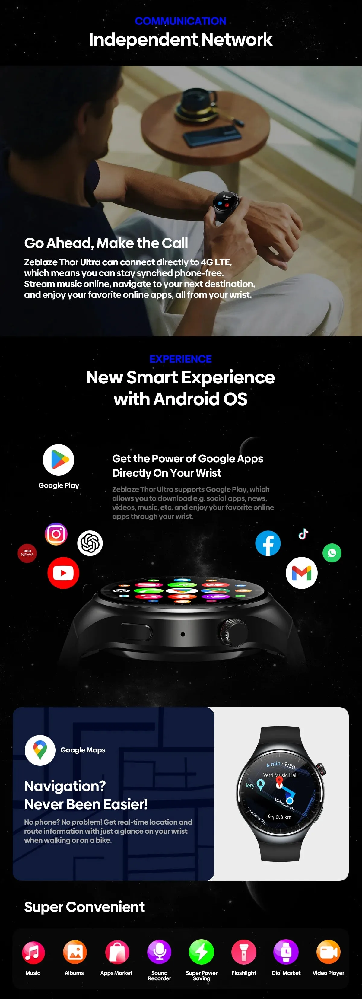 ZEBLAZE Thor Ultra 1.43" AMOLED Smart Watch
