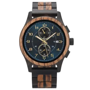ZEBON - Men Wood Watch Chronograph