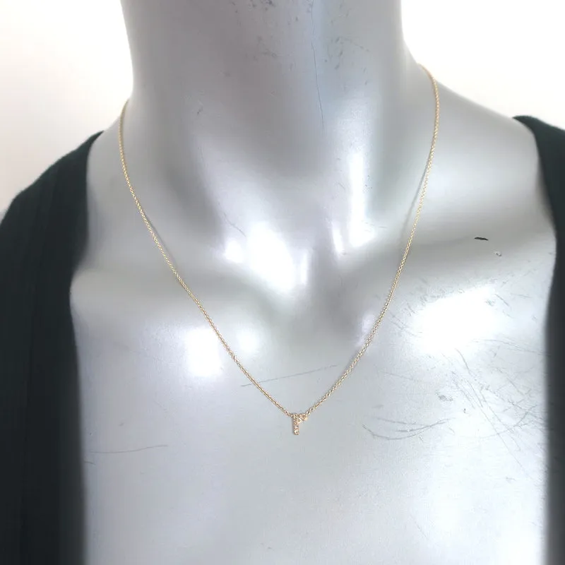 Zoe Lev Mini Diamond Script Initial Necklace 14k Gold NEW
