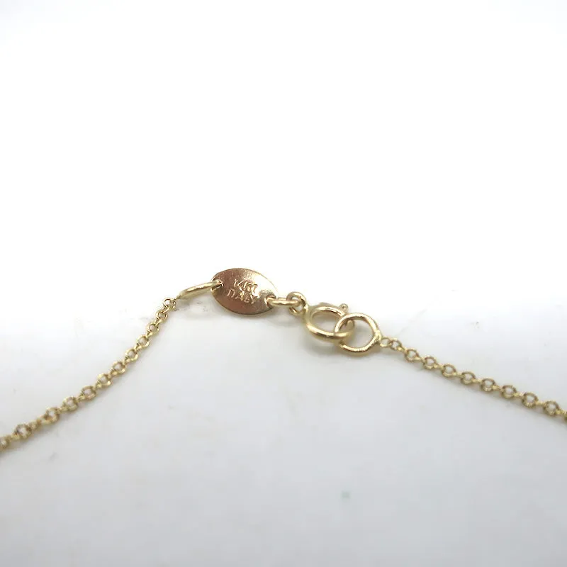 Zoe Lev Mini Diamond Script Initial Necklace 14k Gold NEW