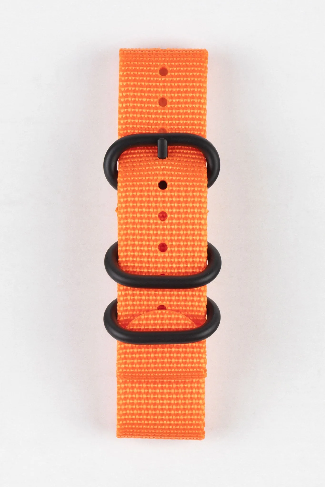 ZULU Nylon Watch Strap with 3 PVD Rings in ORANGE