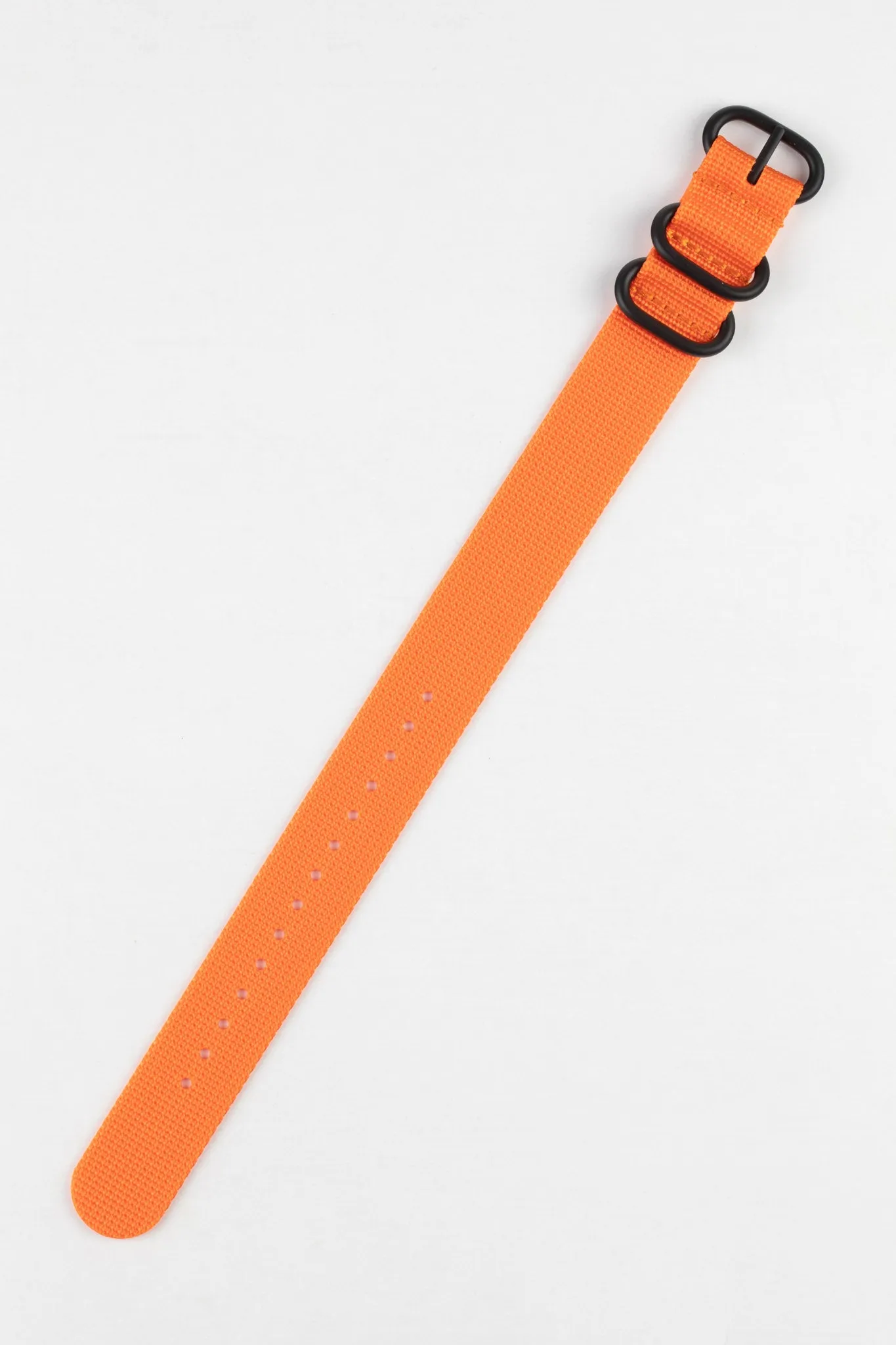 ZULU Nylon Watch Strap with 3 PVD Rings in ORANGE