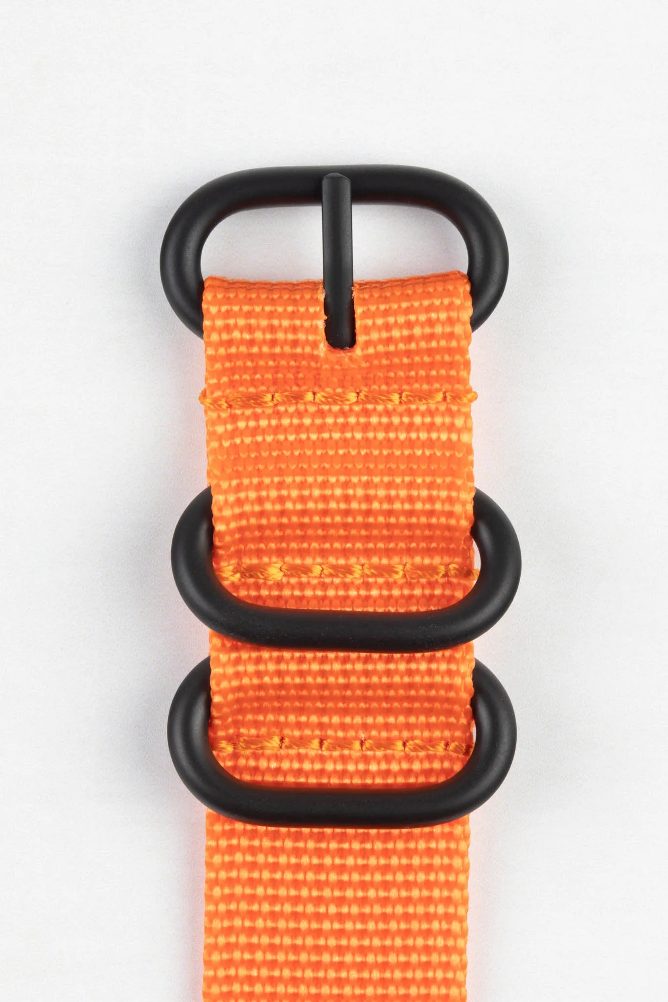 ZULU Nylon Watch Strap with 3 PVD Rings in ORANGE