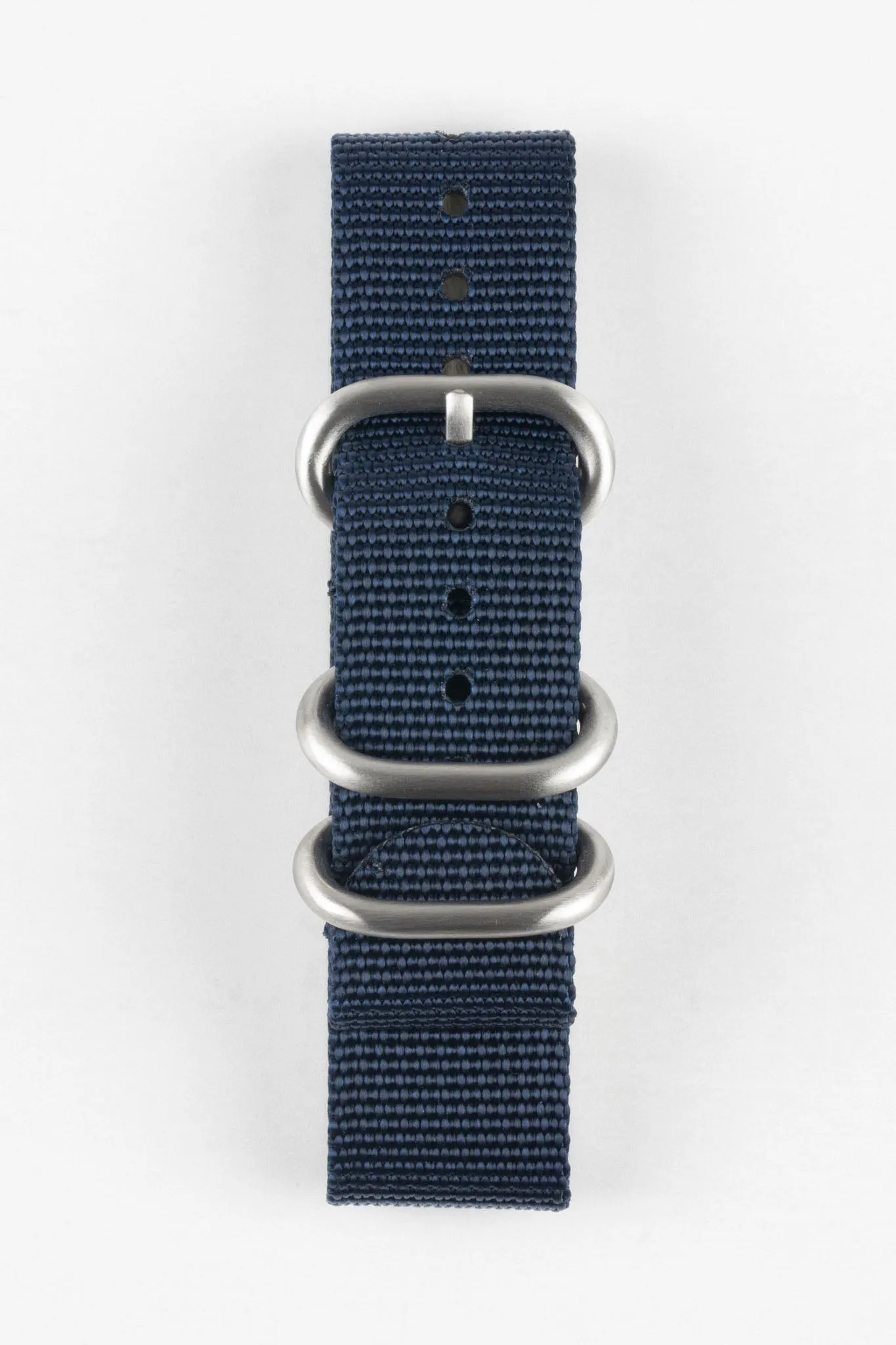ZULU Nylon Watch Strap with 3 Steel Rings in DARK BLUE